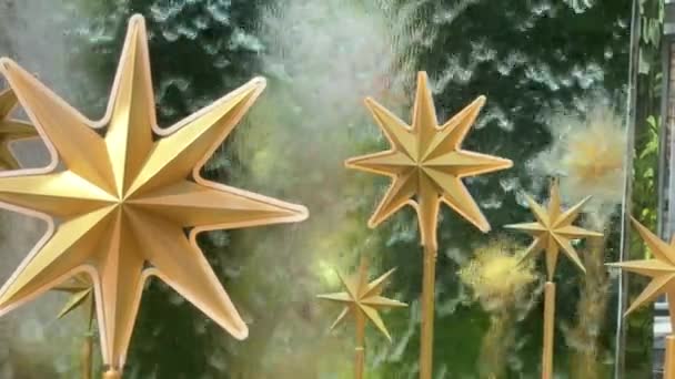 Karácsonyi Csillag Víz Függöny Háttér Víz Háttér — Stock videók