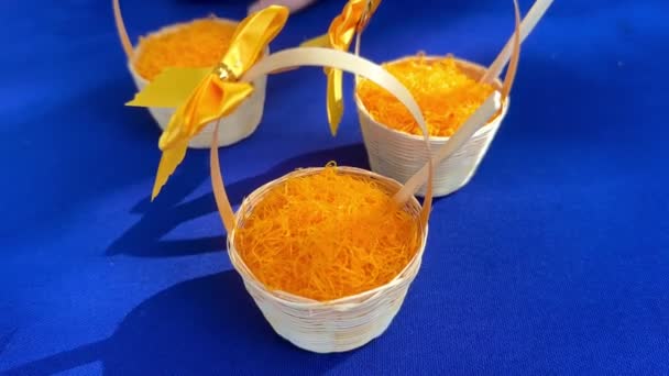Deser Żółtek Jaj Tajski Deser Tradycyjnej Kuchni Żółtka Słodkie Mleko — Wideo stockowe