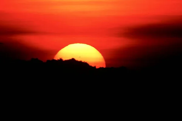 Beautiful Full Sunset Sunlight Sky Background — Stock Photo, Image