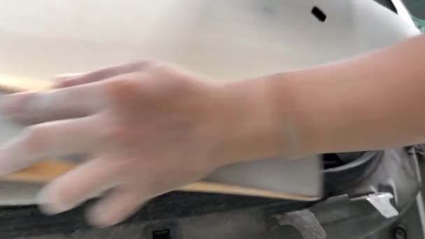 Garage Karosseriearbeiten Auto Autoreparatur Autolack Nach Dem Unfall — Stockvideo