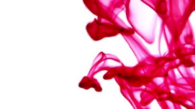 Suya renkli mürekkeplerle akan canlı renklere sahip soyut video. Kompozisyon mavi, kırmızı, yeşil ve sarı tonlarından oluşur. Hafif bir arkaplanda harmanlanır ve kıvrılır.