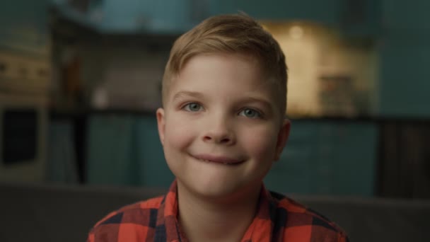 Sorrindo Anos Idade Kid Portrait Crianças Felizes Sorriem Sem Dentes — Vídeo de Stock