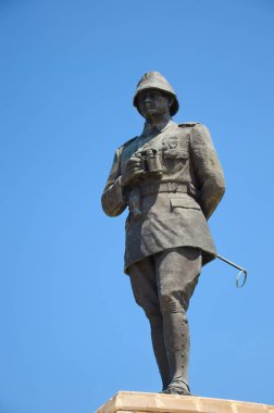 CANAKKALE, TURKEY, JULY 17, 2014: Statue of Mustafa Kemal Ataturk; Turkish field marshal, revolutionary statesman, author, and the founding father of the Republic of Turkey at Chunuk Bair.