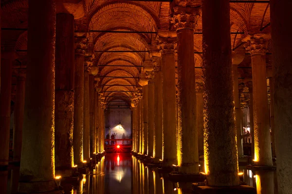 ISTANBUL, TURKEY, SEPTEMBER 2, 2013: Interior detail from Basilica Cistern (Yerebatan Sarnici) the largest of several hundred ancient cisterns that lie beneath the city of Istanbul, Turkey.