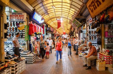 ANTAKYA,TURKEY,AUGUST 21, 2013: Tourists and local people visiting Long Bazaar (Uzun Carsi) in Antakya (Hatay), Turkey.