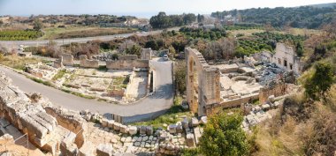 Wide Angle Panoramic Shot Of Elaiussa Sebaste Antique City, Mersin, Turkey