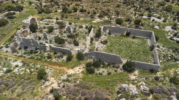 Ruiner Den Hellige Gravs Kirke Korykos Antikke Erdemli Mersin Tyrkia stockfoto