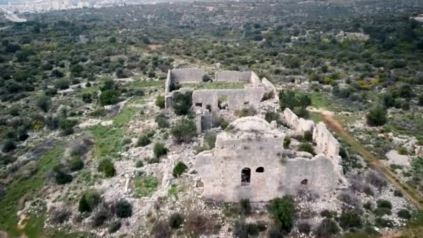 土耳其Mersin Erdemli Korykos Antique城 圣墓教堂的废墟 — 图库视频影像