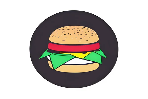 Cheeseburger Clip Art Com Fundo Branco — Fotografia de Stock