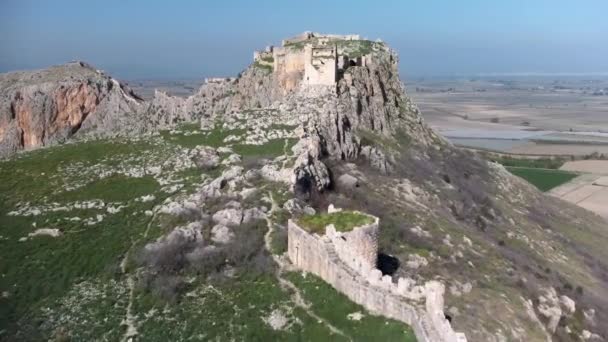 Aerial Video Anavarza Castle Adana Turkey — Stock Video
