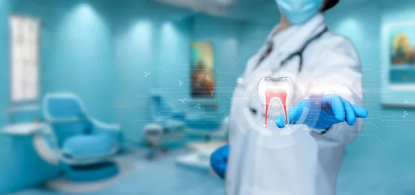 Concepto Proporcionar Servicio Dentista Con Ayuda Tecnologías Modernas —  Fotos de Stock