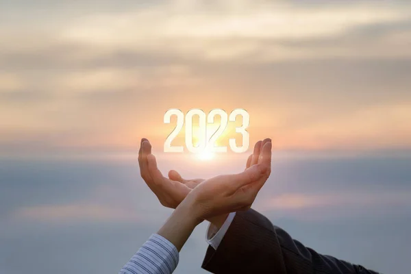 Das Konzept Der Zusammenarbeit Der Wirtschaft Neuen Jahr 2023 — Stockfoto