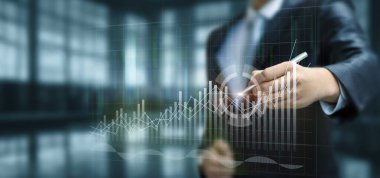 Concept of analyst to financial profit on the trading floor.