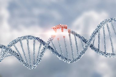 Bulanık bir arkaplanda DNA molekülleri çökertiliyor.