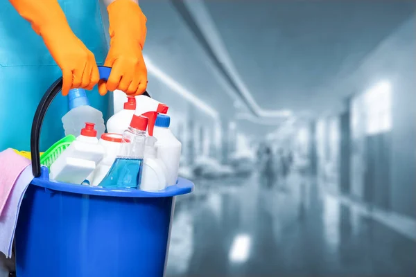 Conceito Serviços Limpeza Instalações Médicas — Fotografia de Stock