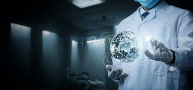 Küresel sağlık ağındaki sağlık çalışanlarının çalışma konsepti.