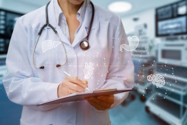 Hastanın iç organlarının teşhisi ve incelenmesi.