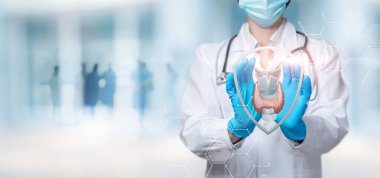 Bir tıbbi tesiste tiroit hastalığının korunması ve tedavisi kavramı.