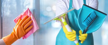 Temizlik ve düzen, evle ilgilenmenin sembolü. Konsept profesyonellik ve temizliğe özen..