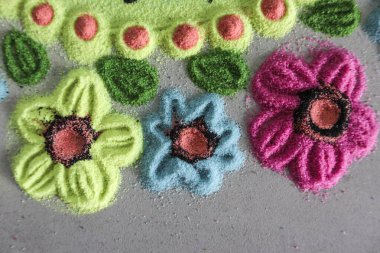 Rangoli çiçek dizaynı, diwali festivali için rangoli desenleri