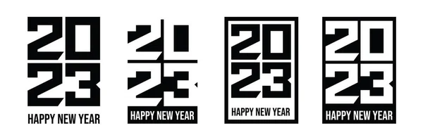 2023 Happy New Year Logo Text Design 2023 Number Design — Stok Vektör