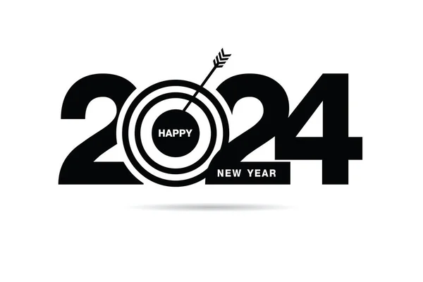 Happy New Year 2024 Text Design Brochure Design Template Card — Archivo Imágenes Vectoriales