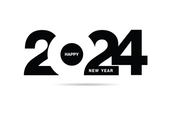Happy New Year 2024 Text Design Brochure Design Template Card — Archivo Imágenes Vectoriales