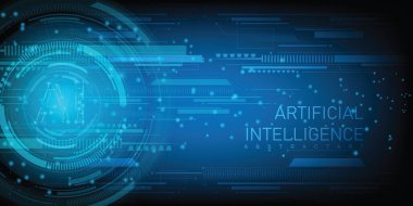 Artificial Intelligence Logo, Icon. Vector symbol AI, deep learning blockchain neural network concept. Machine learning, artificial intelligence, ai. Digital Data Security Technology Illustration.