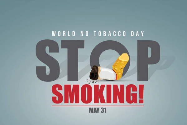 Pára Fumar Maio Dia Mundial Sem Tabaco Dia Tabagismo Conscientização — Vetor de Stock