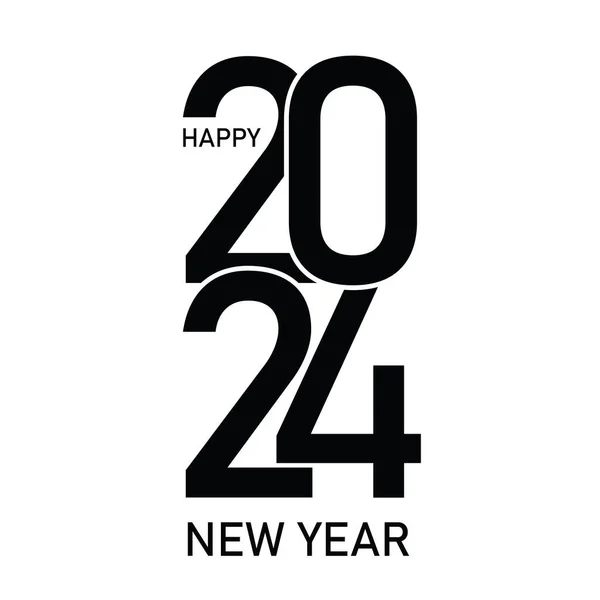Happy New Year 2024 Text Design Brochure Design Template Card — Vettoriale Stock