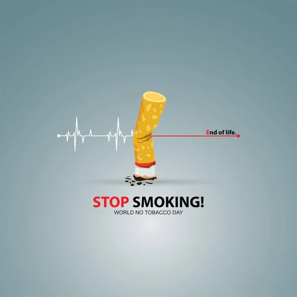 Stop Smoking May 31St World Tobacco Day Smoking Day Awareness — Stock Vector
