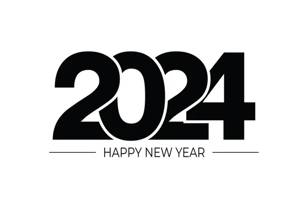 新年快乐2024文字设计 为小册子设计模板 矢量图解 因白人背景而被隔离 — 图库矢量图片