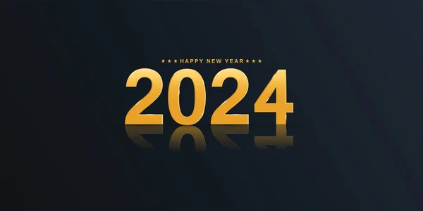 2024 Happy New Year Elegant Design Vector Illustration Golden 2024 — Image vectorielle