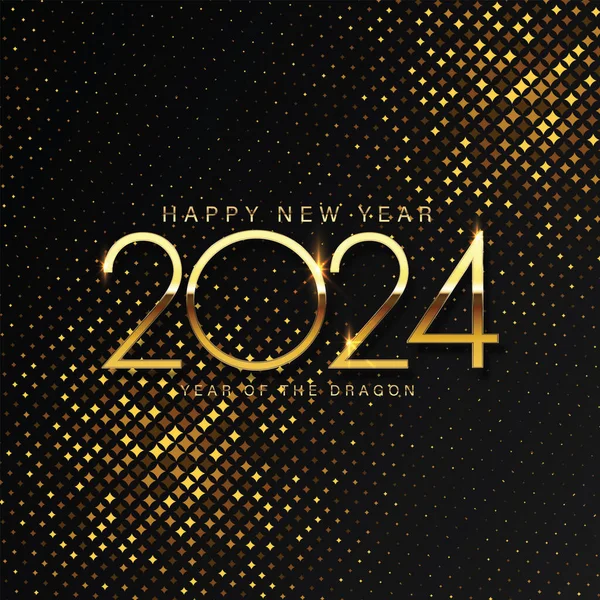 2024 Mutlu Yıllar ve Mutlu Noeller Soyut parlak altın çember tasarım elementi