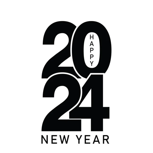 新年快乐2024文字设计 为小册子设计模板 矢量图解 因白人背景而被隔离 — 图库矢量图片