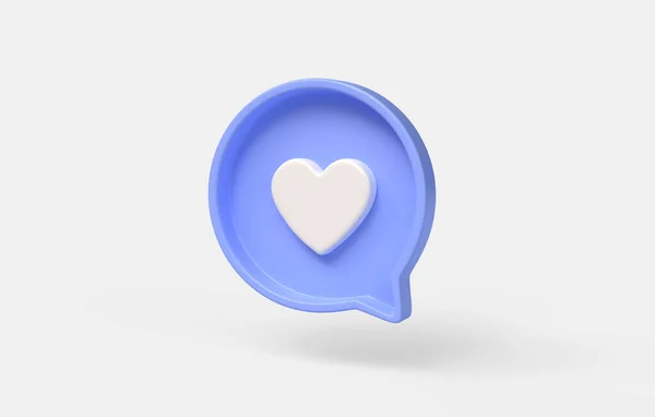 Notification Heart Icon Blue Speech Bubble Social Media Graphic Element — Stock Photo, Image