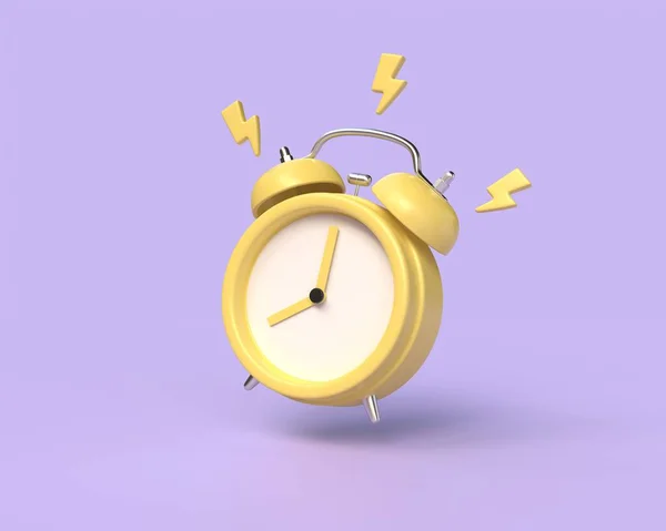 Icono Reloj Despertador Estilo Realista Dibujos Animados Ilustración Aislada Sobre — Foto de Stock