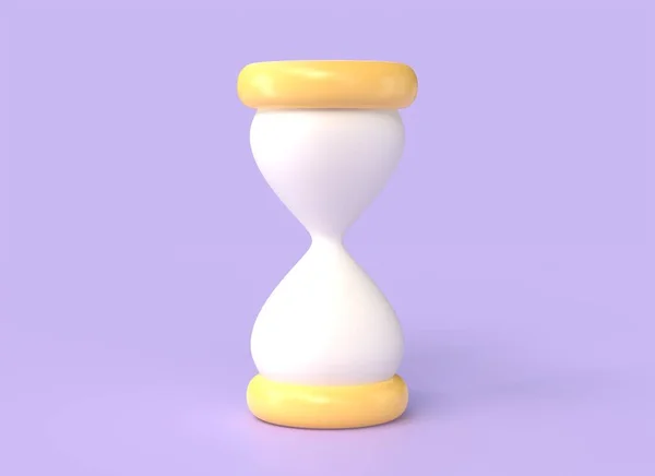 Візуалізація Годинникового Скла Ізольовано Фіолетовому Фоні Мінімальний Дизайн Візуалізація — стокове фото