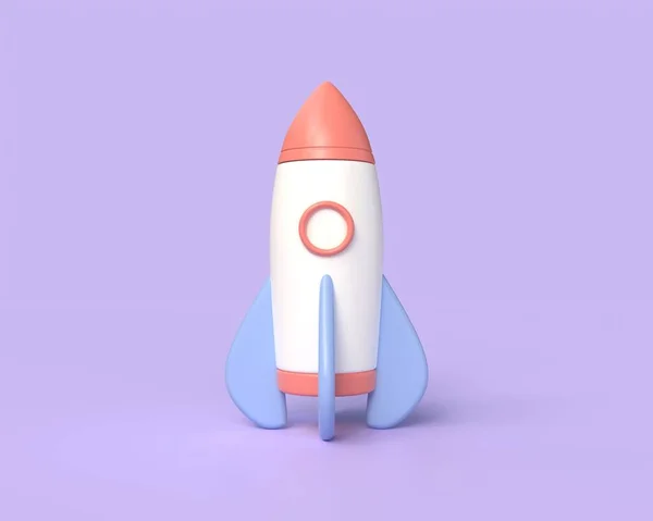 Rocket Spaceship Cartoon Style Startup Business Start Concept Illustration Isolated — Fotografia de Stock