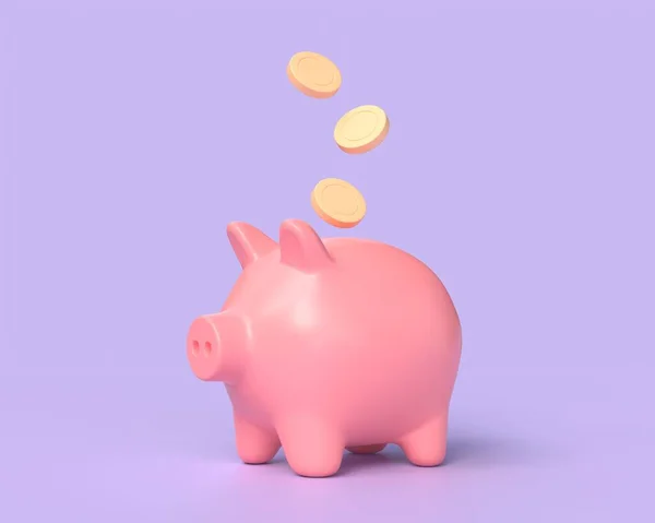 stock image Gold Coins and Piggy Bank. Concept of Financial Crisis. Protection of money savings. 3d rendering.