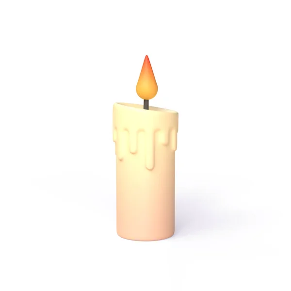 Спалювання Свічки Мультиплікаційному Стилі Елемент Прикраси Хеллоуїна Holiday Illustration Ізольовано — стокове фото