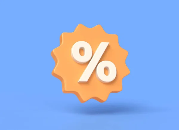 Процентов Icon Percentage Скидка Продажа Продвижение Концепции Иллюстрация Выделена Синем — стоковое фото