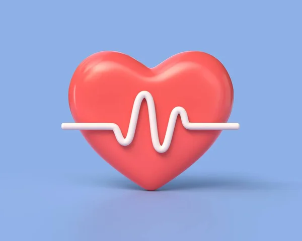 Herz Und Pulsikone Herzschlag Oder Kardiogramm Für Gesunde Pflege Pulsmessung — Stockfoto