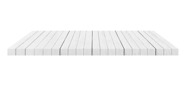 Wooden Shelf Isolated White Background Space — Stock Photo, Image