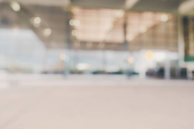 Abstract blur airport interior for background with space