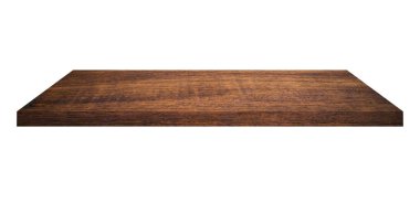 İzole edilmiş beyaz zemin üzerinde ahşap raf boşluk