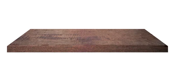 Holzregal Auf Isoliertem Weißem Hintergrund Mit Platz — Stockfoto