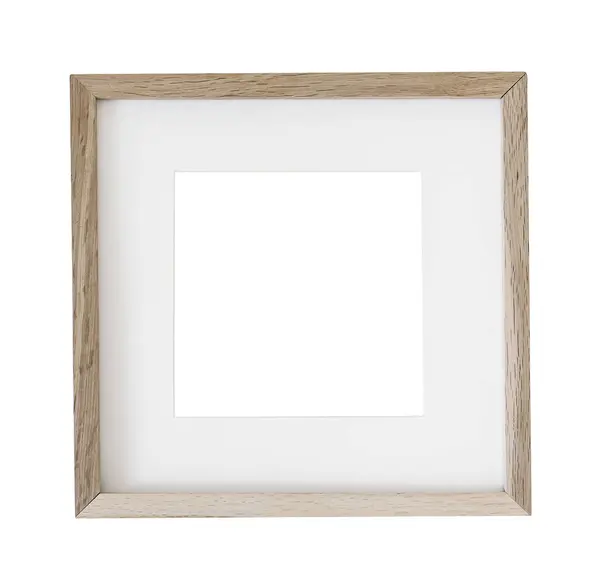 Thin Square Wooden Picture Frame Poster Mockup Isolated Background Artistic — Photo