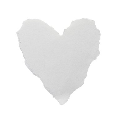 White torn paper heart shape with ripped edges on transparent background. Blank scrap piece of paper. Empty message note template mockup. Scrapbook element. Love, Valentine day. graphic cut out object