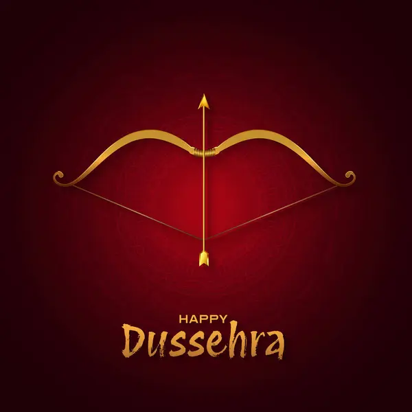 Mutlu Dussehra Vektör Tasarımı. Lord Rama, Ravana 'yı Dussehra, Vijayadashami' de öldürüyor. Dussehra Poster Tasarım Vektörü İllüstrasyonu. Hindistan Festivali.